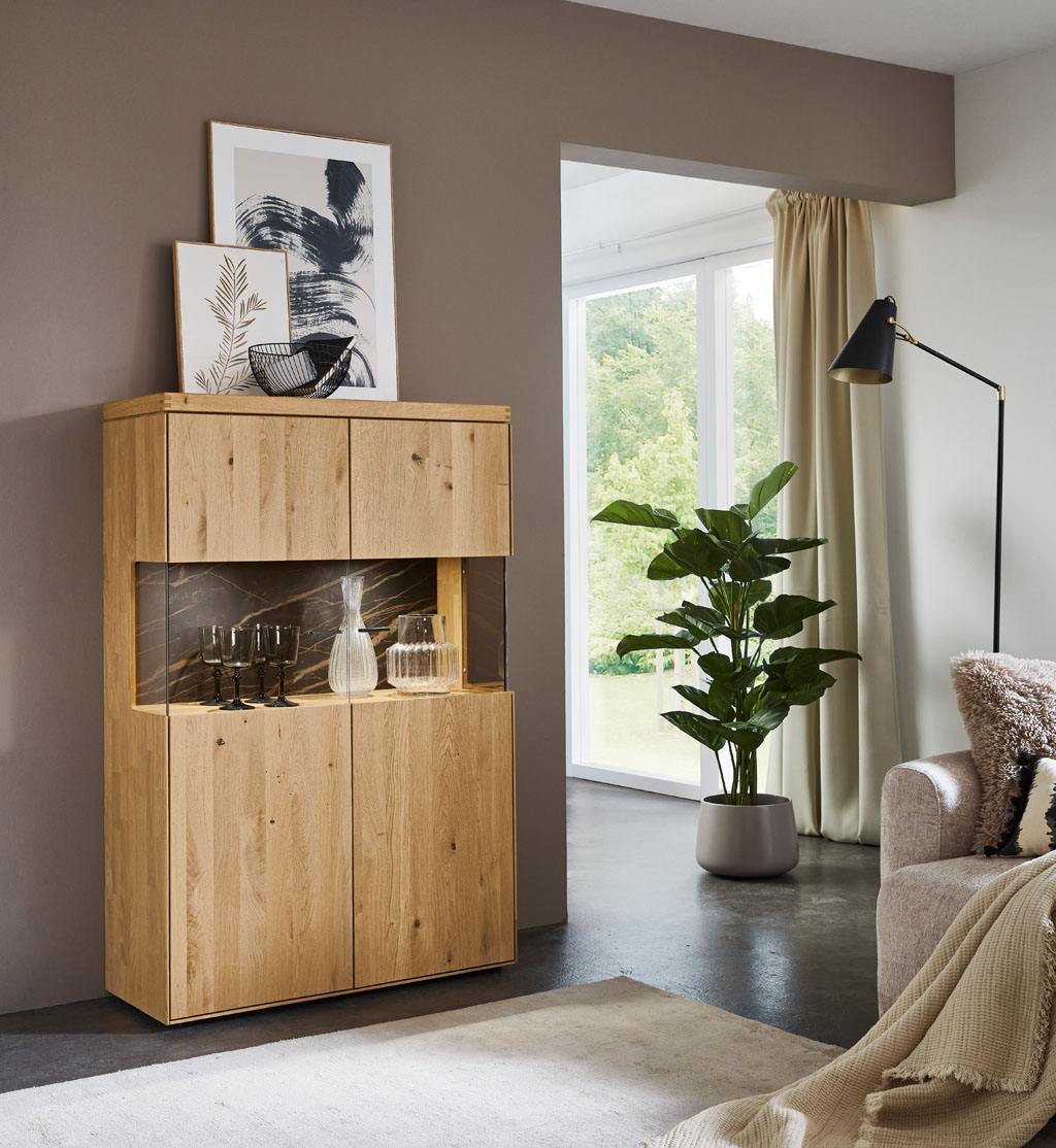 Wöstmann WM 2520 - Highboard | Type 4960 | B: 91,9 cm | Wildeiche massiv