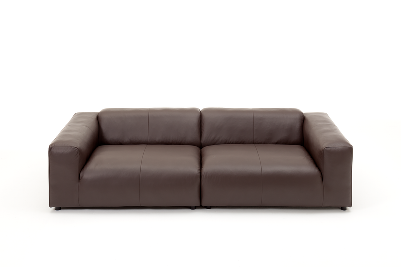 freistil Rolf Benz 187 - Sofa | alle Ausführungen konfigurierbar Zweisitziges braunes Ledersofa mit geradlinigem Design, ideal für stilvolle Wohnzimmer