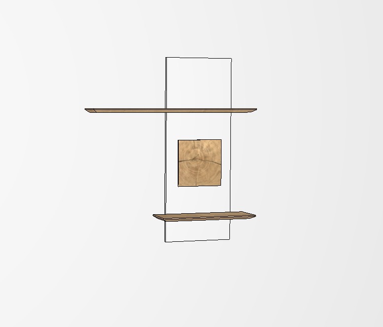 weiß braunes Hängeregal vor weißem Hintergrund