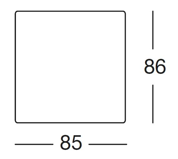 85 x 86 cm