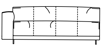Illustration eines Sofaelements vor weißem Hintergrund freistil Rolf Benz 136