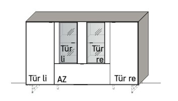 Illustration eines Highboards vor weißem Hintergrund