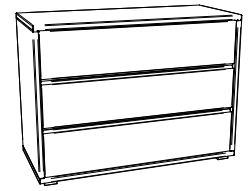 HA.5908 Hasena - Cassetto Kommode mit 3 Schubladen | B: 105 cm | Wildbuche oder Wildeiche