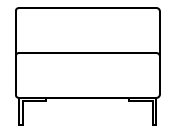 Illustration eines Sofaelements vor weißem Hintergrund freistil Rolf Benz 185