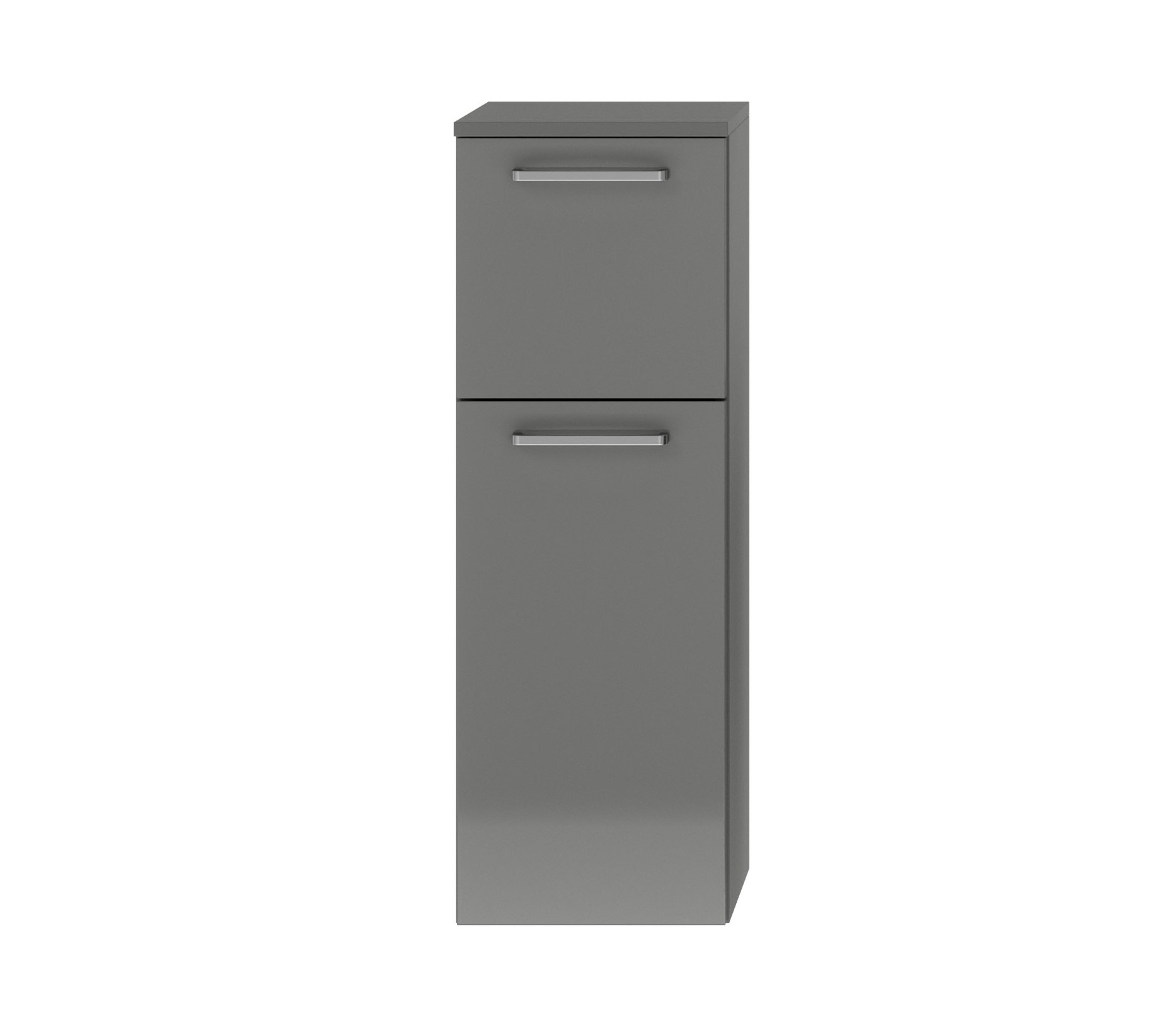 Badschrank grau mit Tür und Schublade nobilia
