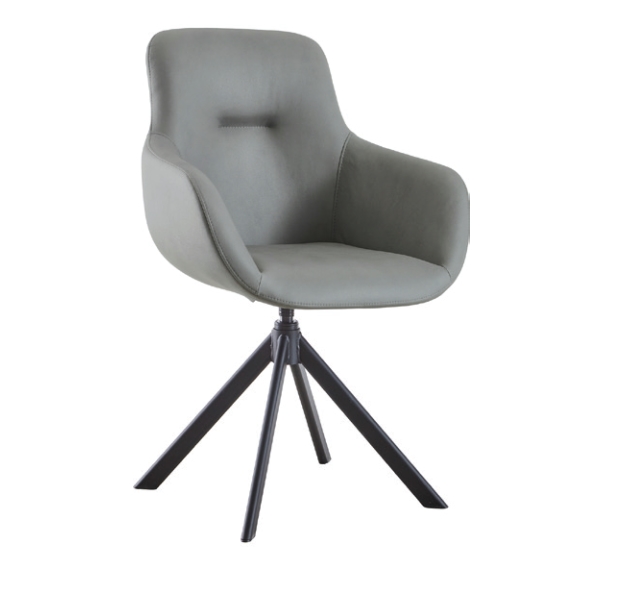 nobilia - Sessel Turn (360° drehbar mit Rückholfunktion) | 4 versch. Bezüge konfigurierbar anthraziter stuhl mit scharzem gestell nobilia