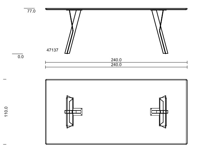 Type 47137 | L: 240,0 cm, Breite: 110,0 cm