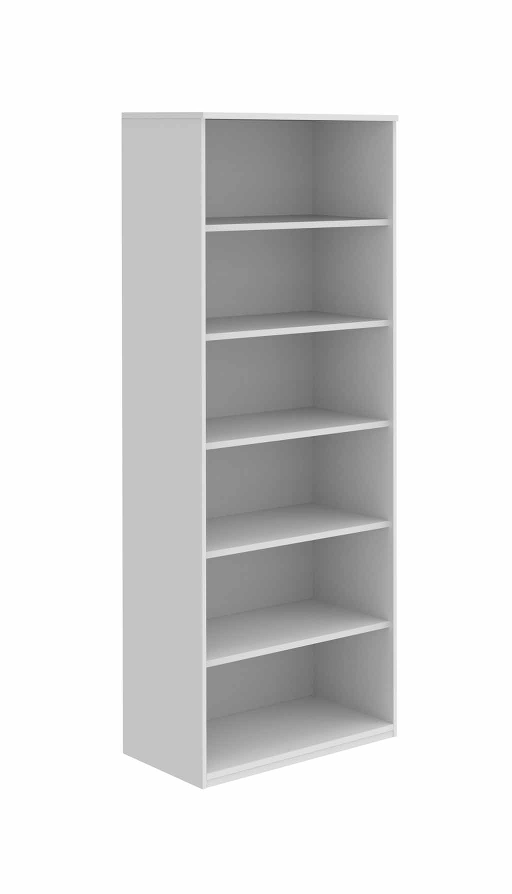 Röhr Bush. techno - offenes Regal | B: 80,0 cm | weiß Hohes, weißes Regal mit fünf offenen Regalböden, ideal zur Aufbewahrung von Büchern oder Dekorationen