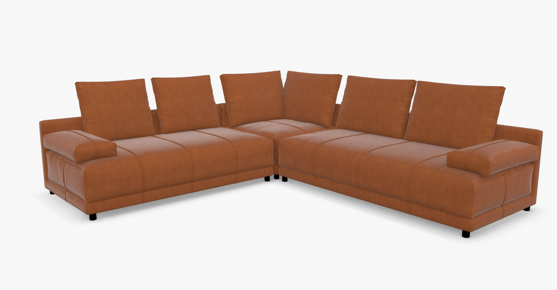 freistil Rolf Benz 142 - Eck-Polstergarnitur inkl. Rücken- und Seitenkissen | B: 300 cm eckpolstergarnitur inkl. kissen orange leder freistil rolf benz 142