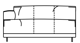 Illustration eines Sofaelements vor weißem Hintergrund freistil Rolf Benz 136