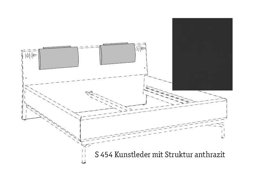 2x Nackenkissen | Kunstleder mit Struktur anthrazit | S454