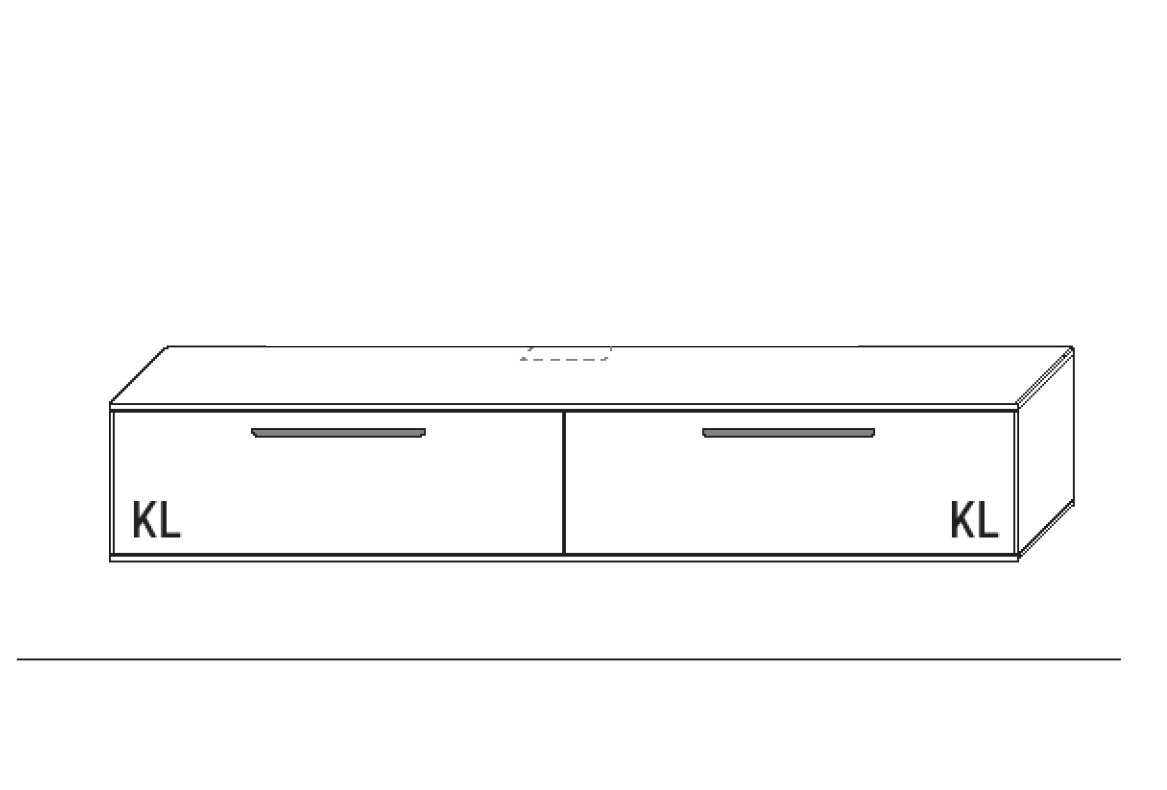 Illustration eines Lowboards vor weißem Hintergrund