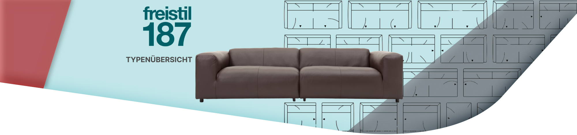 braune Ledercouch mit breitem Polster