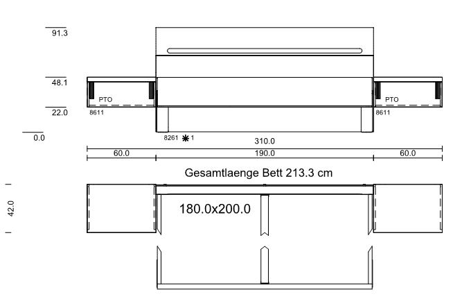 hülsta. Dream | Schlafzimmer-Set | 6-türiger Drehtürenschrank | 2 Hängekonsolen