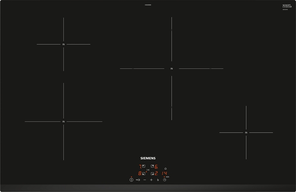 Siemens powerLine EH83KBEB5E iQ100 Induktionskochfeld 80 cm Schwarz, Rahmenlos aufliegend