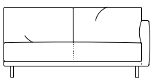 Illustration eines Sofaelements vor weißem Hintergrund freistil Rolf Benz 133