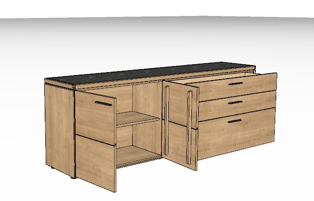 Wöstmann WM 2520 - Sideboard | Type 2153/2154 | B: 211,9 cm | Wildeiche massiv, Keramik