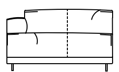 Illustration eines Sofaelements vor weißem Hintergrund freistil Rolf Benz 136