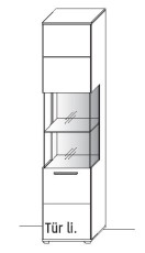 Illustration einer Vitrine vor weißem Hintergrund