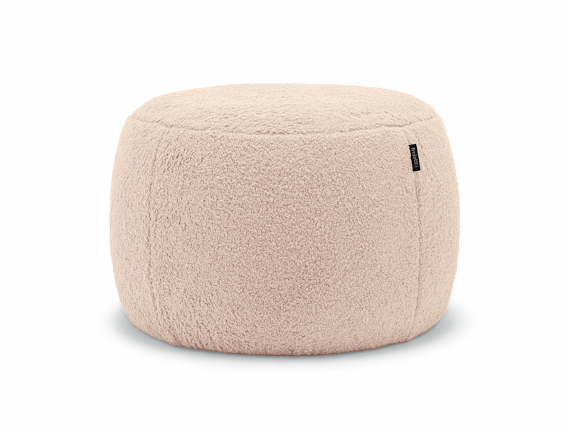 freistil Rolf Benz 173 - Hocker rund | Teddy Edition | 6531 perlweiß Beiger moderner Pouf, weicher Sitzwürfel für Wohnzimmer oder Schlafzimmer