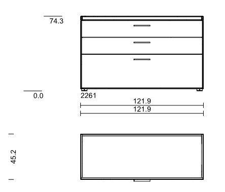 Wöstmann WM 2520 - Sideboard | Type 2261 | B: 121,9  cm | Wildeiche massiv