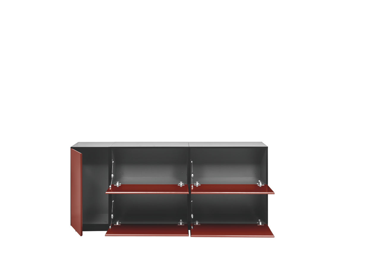 now! by hülsta. to go colour | Sideboard | B: 187,5 cm | Akzent Lack-granatrot