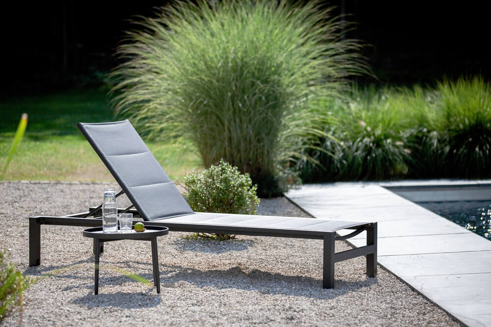 Niehoff Garden. Flad | G128 | Sonnenliege | Textilen silbergrau
