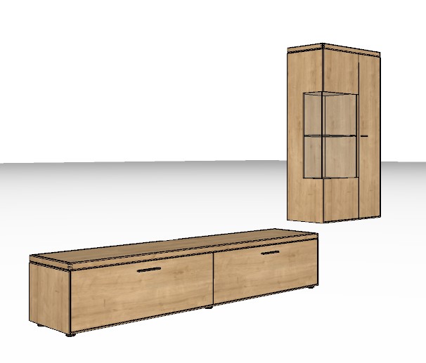 Wöstmann WM 2520 - Wohnwand | Type 0001/0101 | B: 303,8 cm | Wildeiche massiv