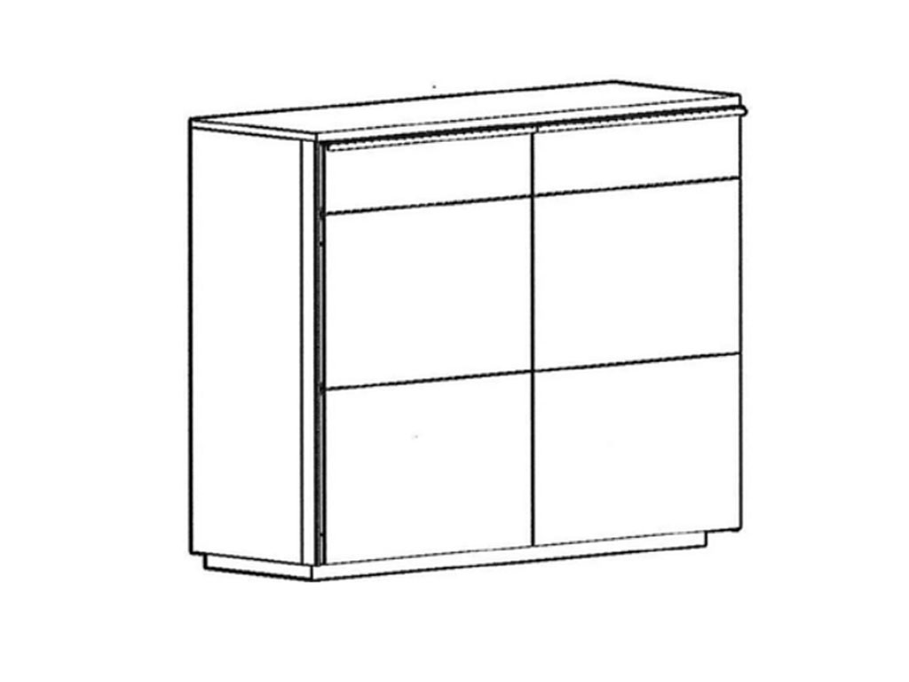 B.N. 302 Bienenmühle Novum- Dielenschrank mit 2 Türen | B 121cm | Kernbuche oder Wildeiche furniert 