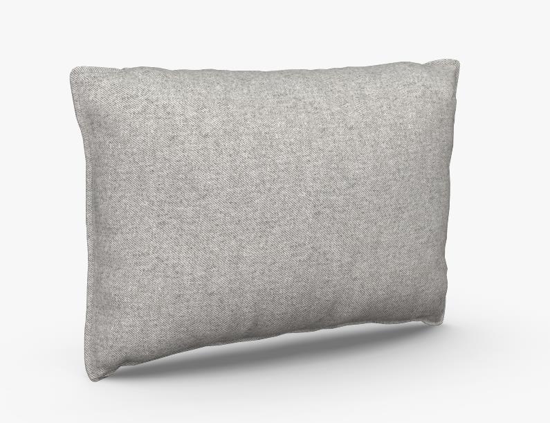 freistil Rolf Benz 136 - Biesen-Rückenkissen | 60 x 40 cm Weiches graues Kissen auf weißem Hintergrund