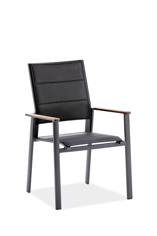 Niehoff Garden. Revent | G331| Hochlehner | Aluminium schwarz/Teak/Textilen schwarz