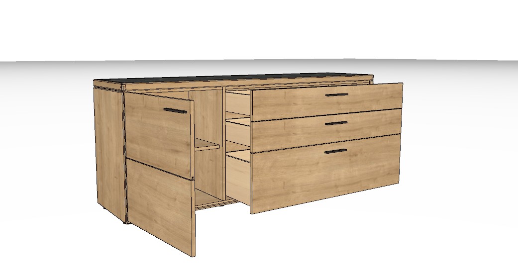 Wöstmann WM 2520 - Sideboard | Type 2873/2874 | B: 181,9 cm | Wildeiche massiv, Keramik