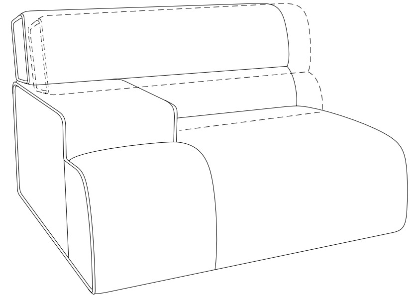 DW.C.D081111/D081112 designwerk Colosseo - Element 70 Armteil | B: 105 cm | mit Rückenverstellung | D081111/D081112