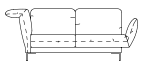 Illustration eines Sofaelements vor weißem Hintergrund freistil Rolf Benz 140