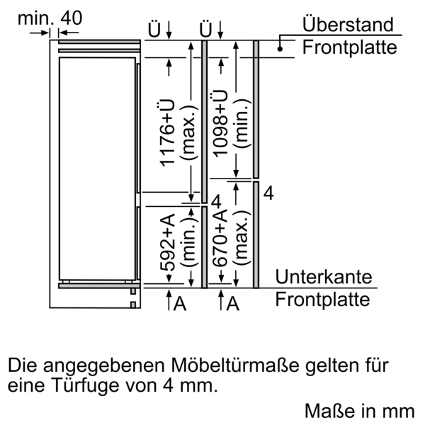 Siemens powerLine KI87V5SE0 iQ100 Einbau-Kühl-Gefrier-Kombination 177.2 x 54.1 cm Schleppscharnier