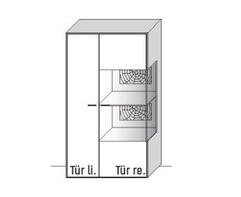 Illustration eines Highboards vor weißem Hintergrund