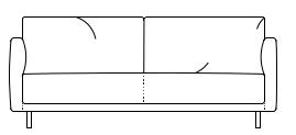 Illustration eines Sofaelements vor weißem Hintergrund freistil Rolf Benz 133