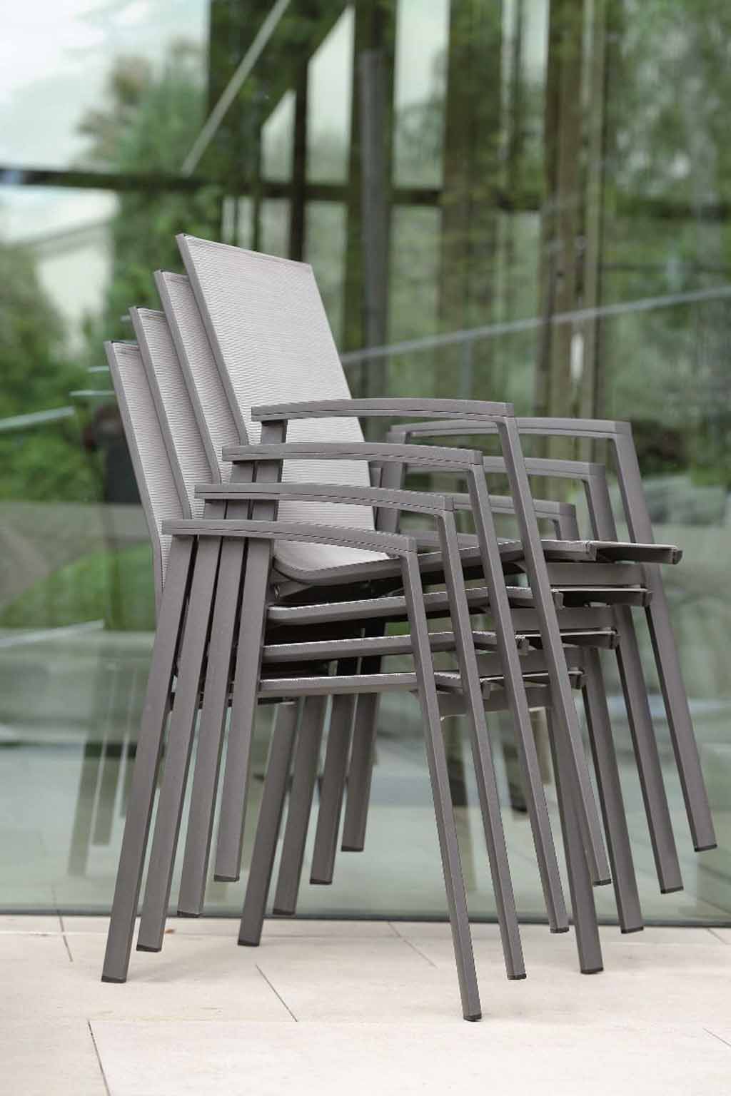  Stern. New Top | Stapelsessel | silber | Aluminium anthrazit 