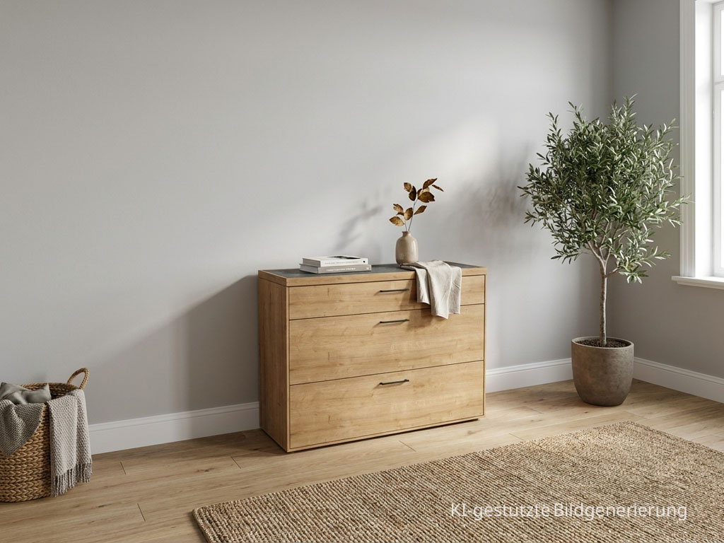 Wöstmann WM 2520 - Sideboard | Type 2252 | B: 121,9  cm | Wildeiche massiv, Keramik