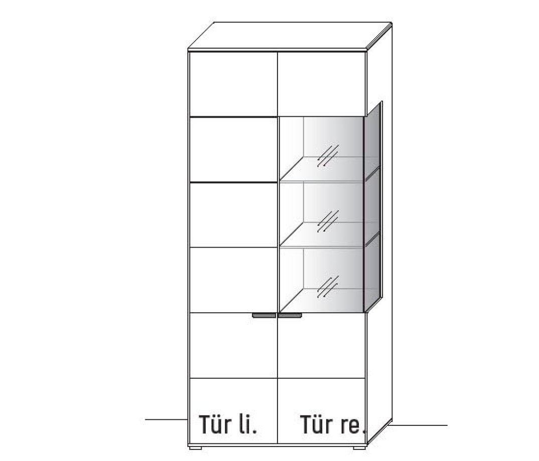 Illustration einer Vitrine vor weißem Hintergrund