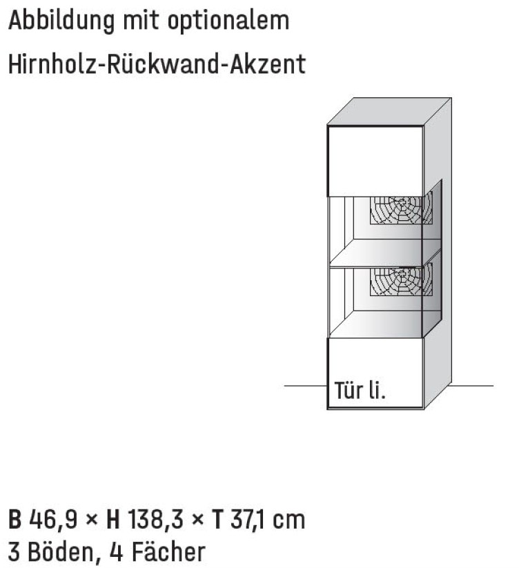Illustration einer kleinen Vitrine und Beschriftung vor weißem Hintergrund