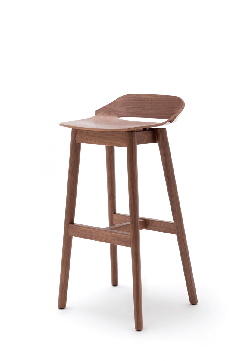 Holz Barhocker Rolf Benz mit Vierfußgestell