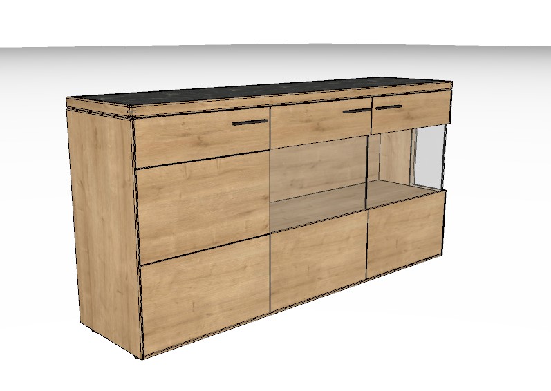 Wöstmann WM 2520 - Sideboard | Type 2843/2844 | B: 181,9  cm | Wildeiche massiv, Keramik