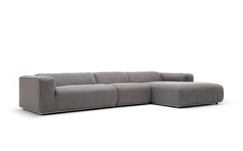 freistil Rolf Benz 187 - Polstergarnitur | B: 365 cm Großes, komfortables graues Ecksofa mit weichen Polstern für modernes Wohnzimmer