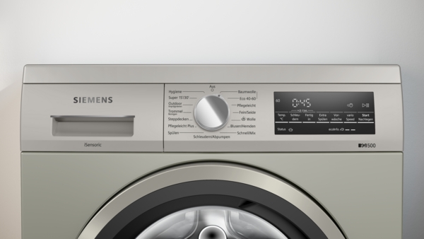 Nahaufnahme der Bedienelemente einer Waschmaschine