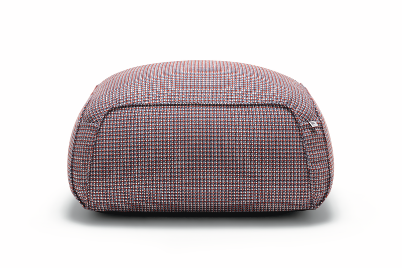Rolf Benz 240 - Pouf | 3 Größen Bequemer Sitzpouf mit stilvollem Karomuster in Rot und Blau