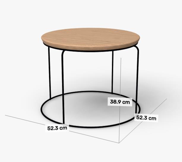 Gestell: RAL 9005 Tiefschwarz | Tischplatte: Eiche massiv natur (Type 151-200)