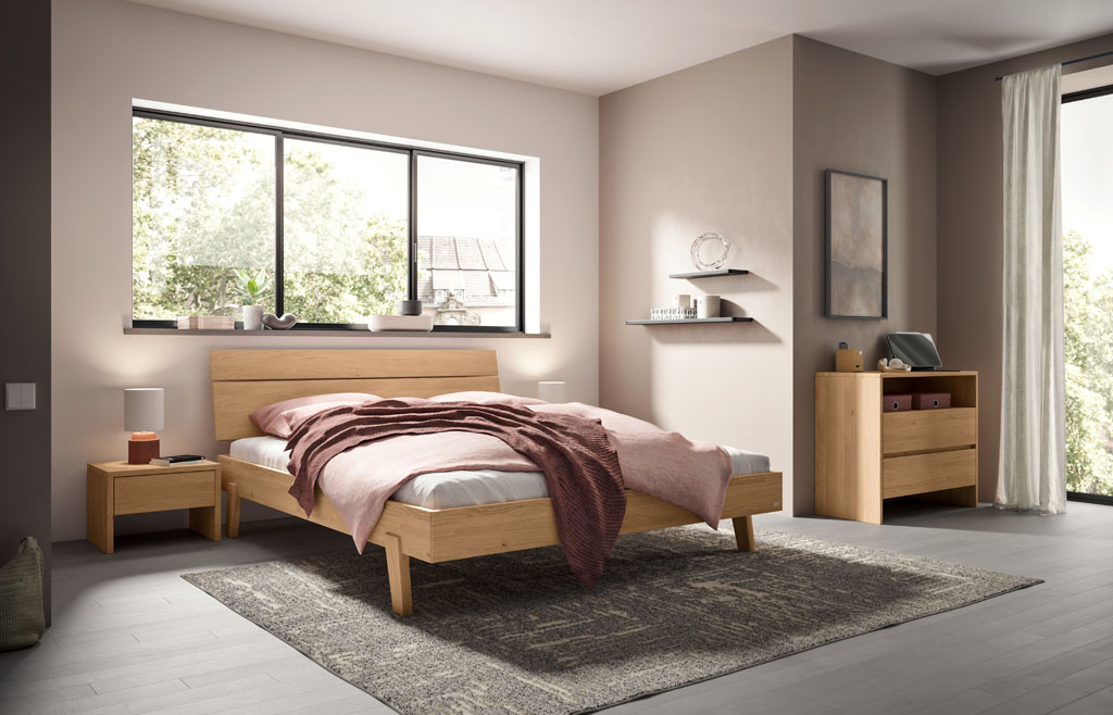 Hasena -  Trento Bett Imperia | Rahmen Trento 16 | Kopfteil Lino | Füße Getano | konfigurierbar