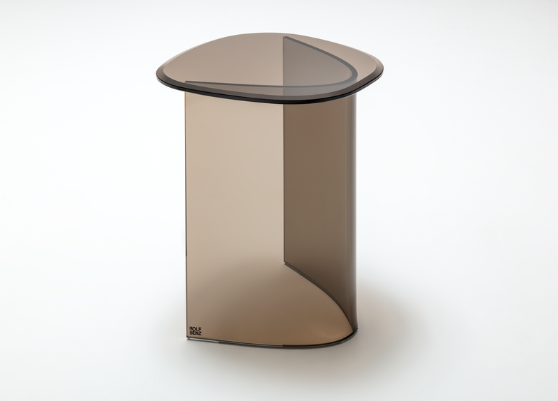 Glas Beistelltisch in braunem Glas