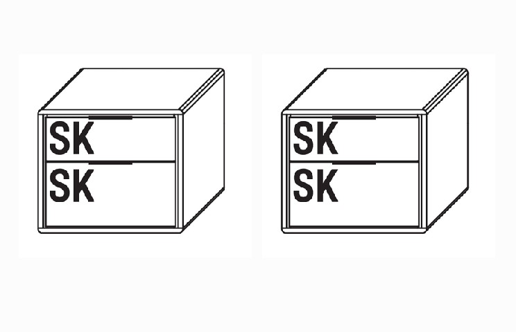2 x Konsole, 2 Schubkästen | B 55,0 cm 